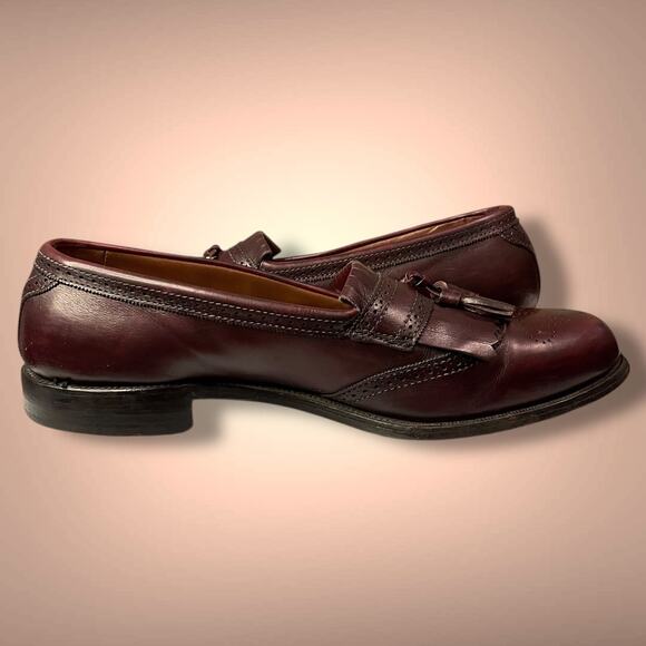 Men\'s ALLEN EDMONDS Bridgeton Dark Burgundy USA Made Tassel Loafers EUC main image 15